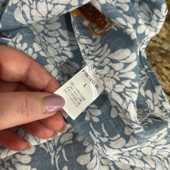 THML Leafy Pattern Embroidered Sleeveless Top Blouse Size L - Picture 4 of 7